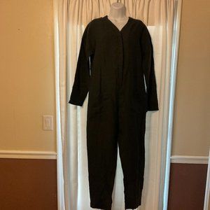 The Shanty Corporation Jumpsuit S Blue-Gray Button Front Long Sleeve Pockets